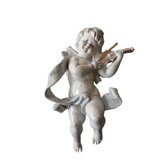 Vintage Musical Cherubs Made in Italy Plastic Wall Ornaments Set of 4 - Picture 7 of 9